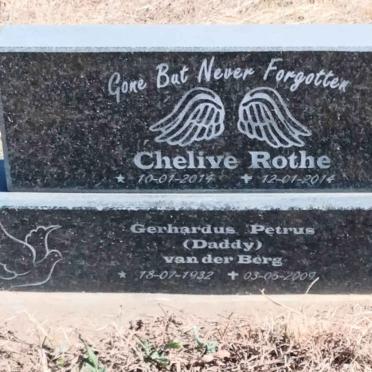 BERG Gerhardus Petrus, van der 1932-2009 :: VAN DER BERG Chelive Rothe 2014-2014