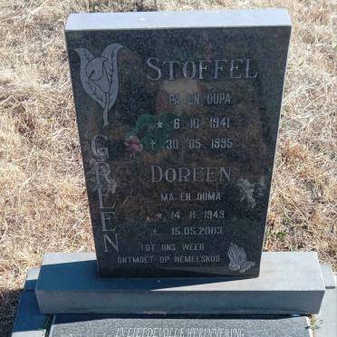 GREEN Stoffel 1941-1995 & Doreen 1949-2003 :: VAN VUUREN Elaine Charmain ? 