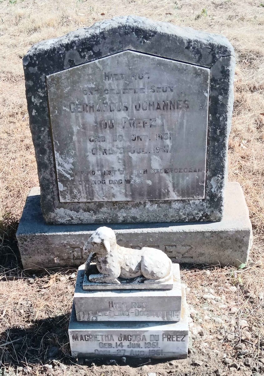 PREEZ Gerhardus Johannes, du 1931-1951 :: DU PREEZ Magrietha Jacoba 1951-1951 