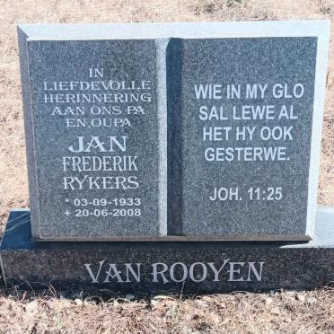 ROOYEN Jan Frederik Rykers, van 1933-2008 