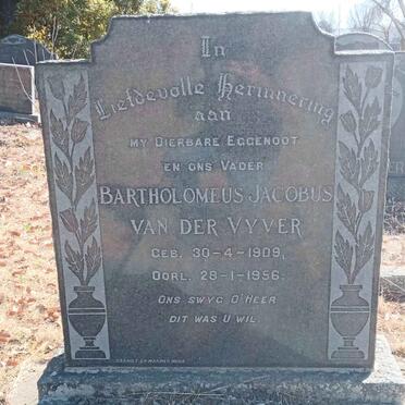 VYVER Bartholomeus Jacobus, van der 1909-1956