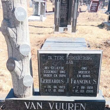 VUUREN Gerhardus J., van 1923-1990 & Francina S. 1928-2009