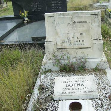 BOTHA Pieter Fourie 1895-1932 &amp; Helena Jacomina GREYLING 1899-1990