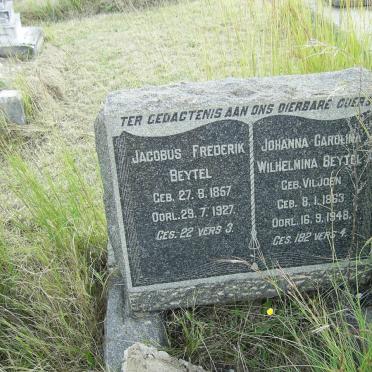 BEYTEL Jacobus Frederik 1857-1927 &amp; Johanna Carolina Wilhelmina VILJOEN 1863-1948