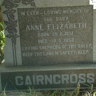 CAIRNCROSS Anne Elizabeth 1951-1952