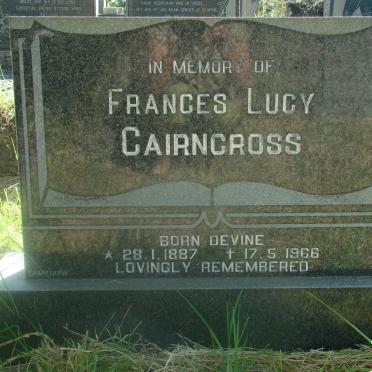 CAIRNCROSS Frances Lucy nee DE VINE 1887-1966