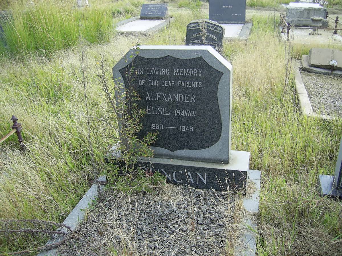 DUNCAN Alexander 1880-1949 &amp; Elsie BAIRD 1880-1949