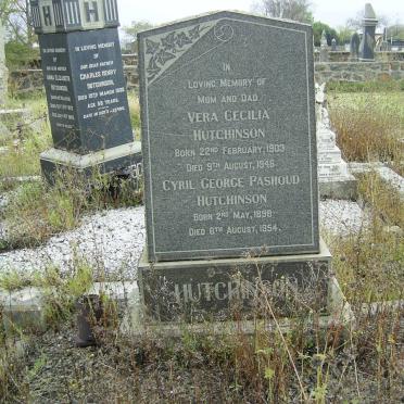 HUTCHINSON Cyril George Pashoud 1898-1954 &amp; Vera Cecilia 1903-1946