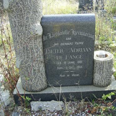 LANGE Pieter Adriaan, de 1881-1955