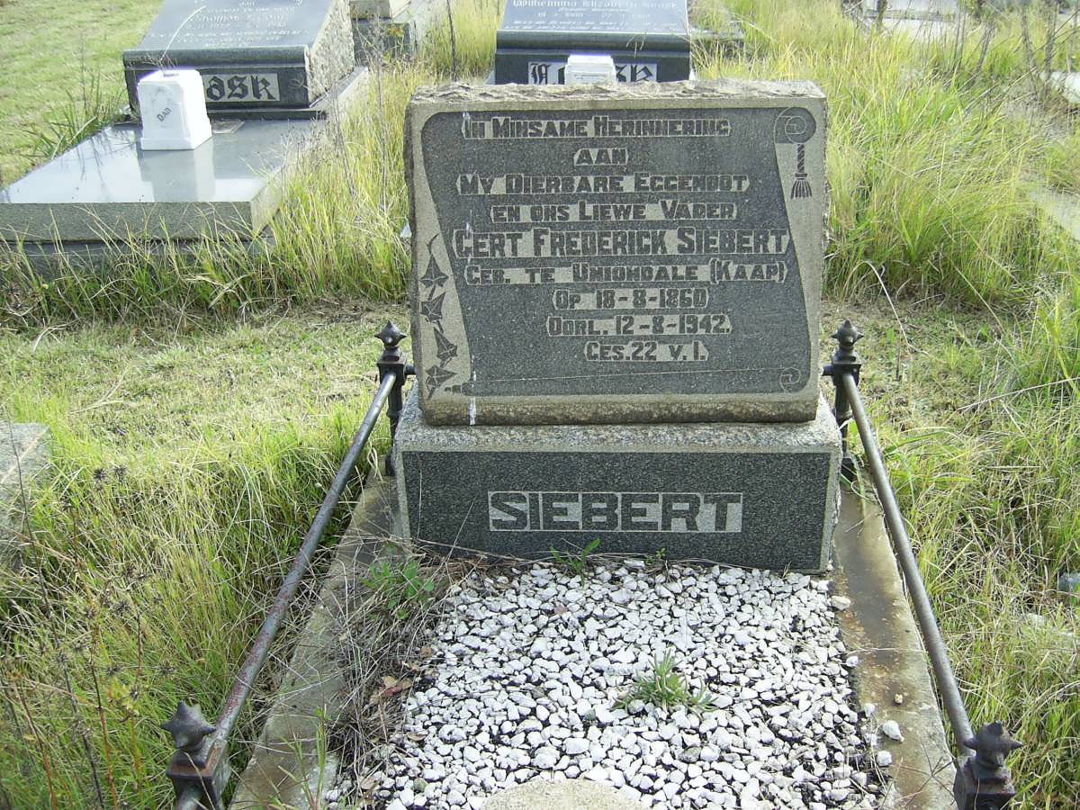 SIEBERT Gert Frederick 1860-1942