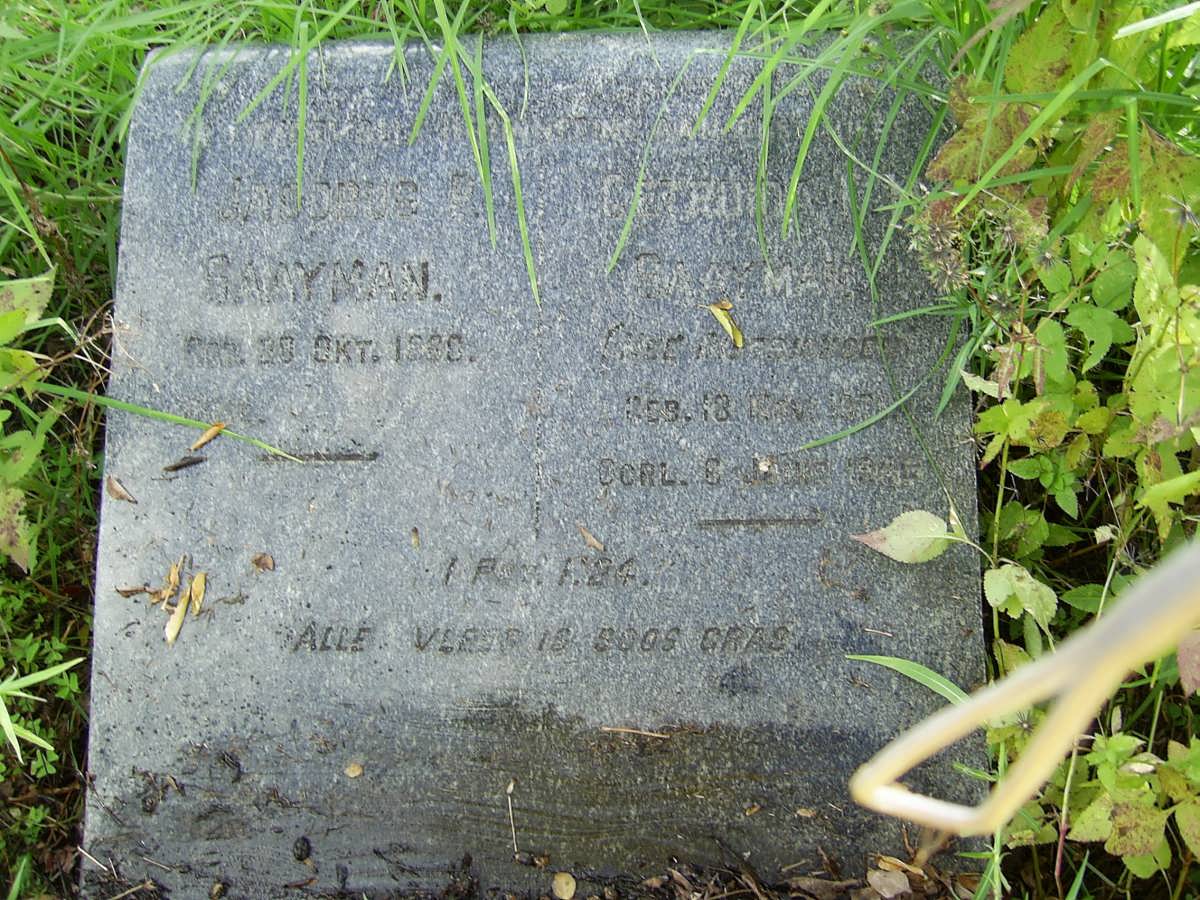 SAAYMAN Jacobus 188? &amp; ? ??-??