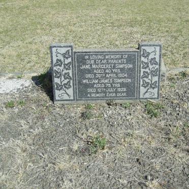 SIMPSON William James  -1929 &amp; Jane Margeret  -1901