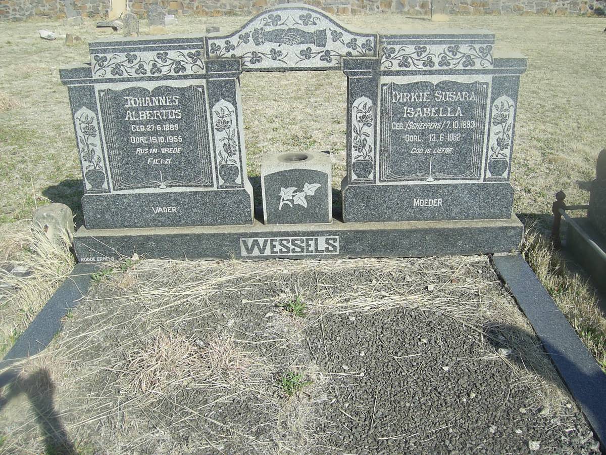 WESSELS Johannes Albertus 1889-1955 &amp; Dirkie Susara Isabella SCHEEPERS 1893-1982