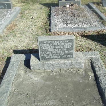 ADLER Catharina Maria nee VAN NIEKERK 1931-1959