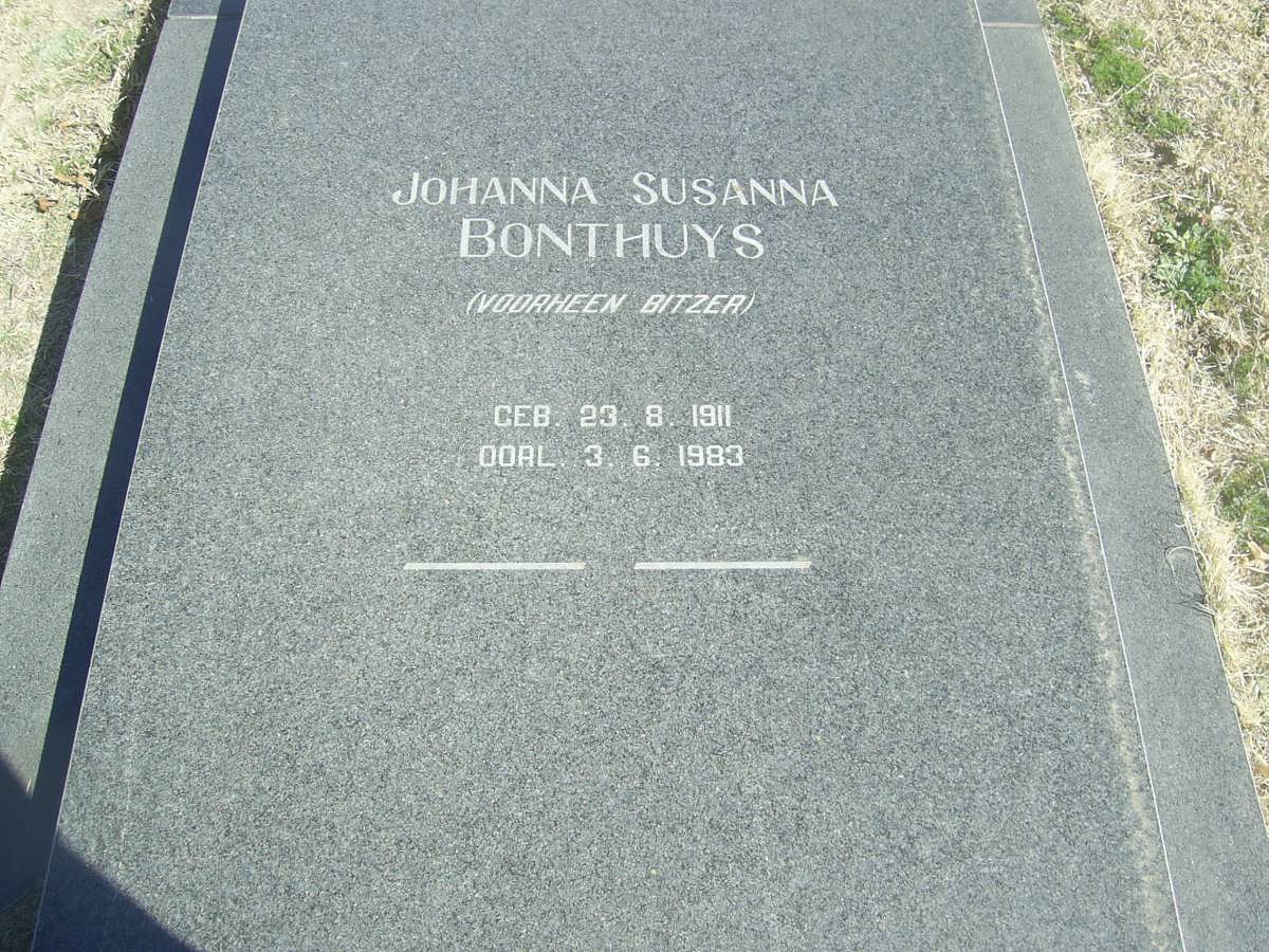 BONTHUYS Johanna Susanna nee BITZER 1911-1983