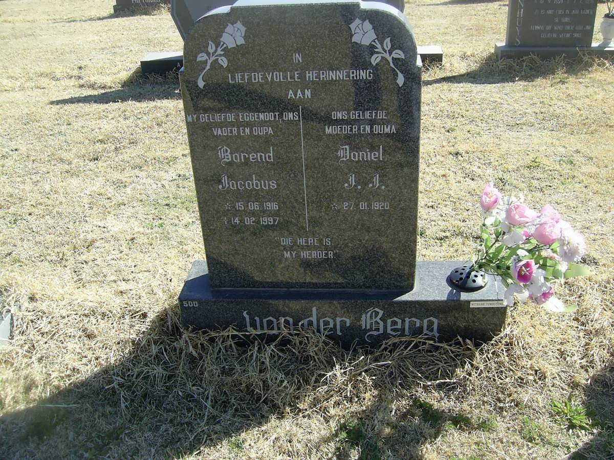 BERG Barend Jacobus, van der 1916-197 &amp; Daniel J.J. 1920-