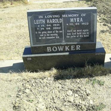 BOWKER Leith Harold 1921-2002 &amp; Myra 1922-