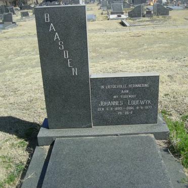 BAASDEN Johannes Lodewyk 1893-1977