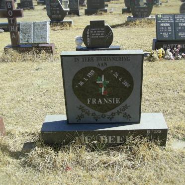 BEER Fransie, de 1919-2001