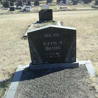 BOTHA Aletta H. 1894-1991