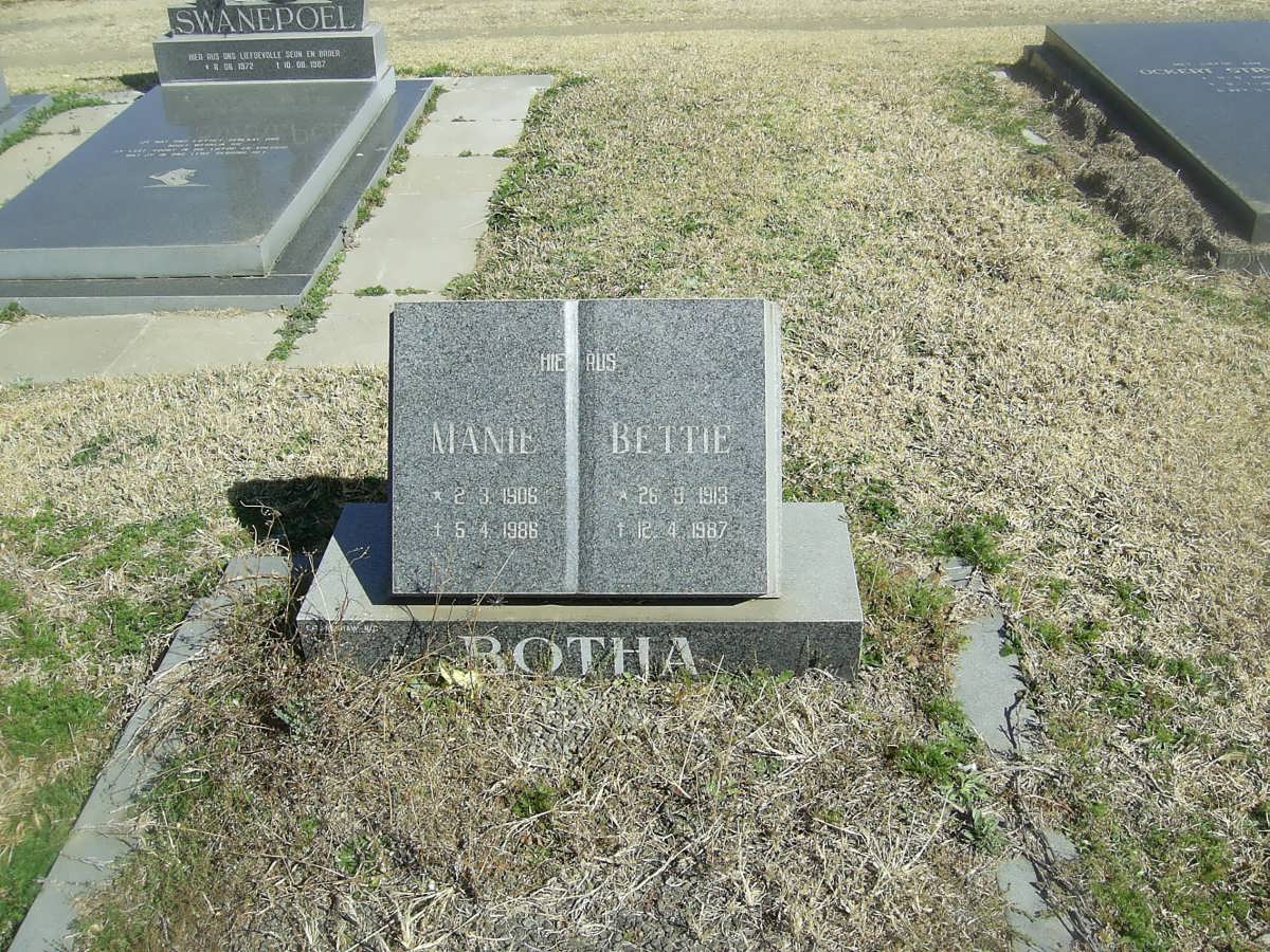 BOTHA Manie 1906-1986 &amp; Bettie 1913-1987