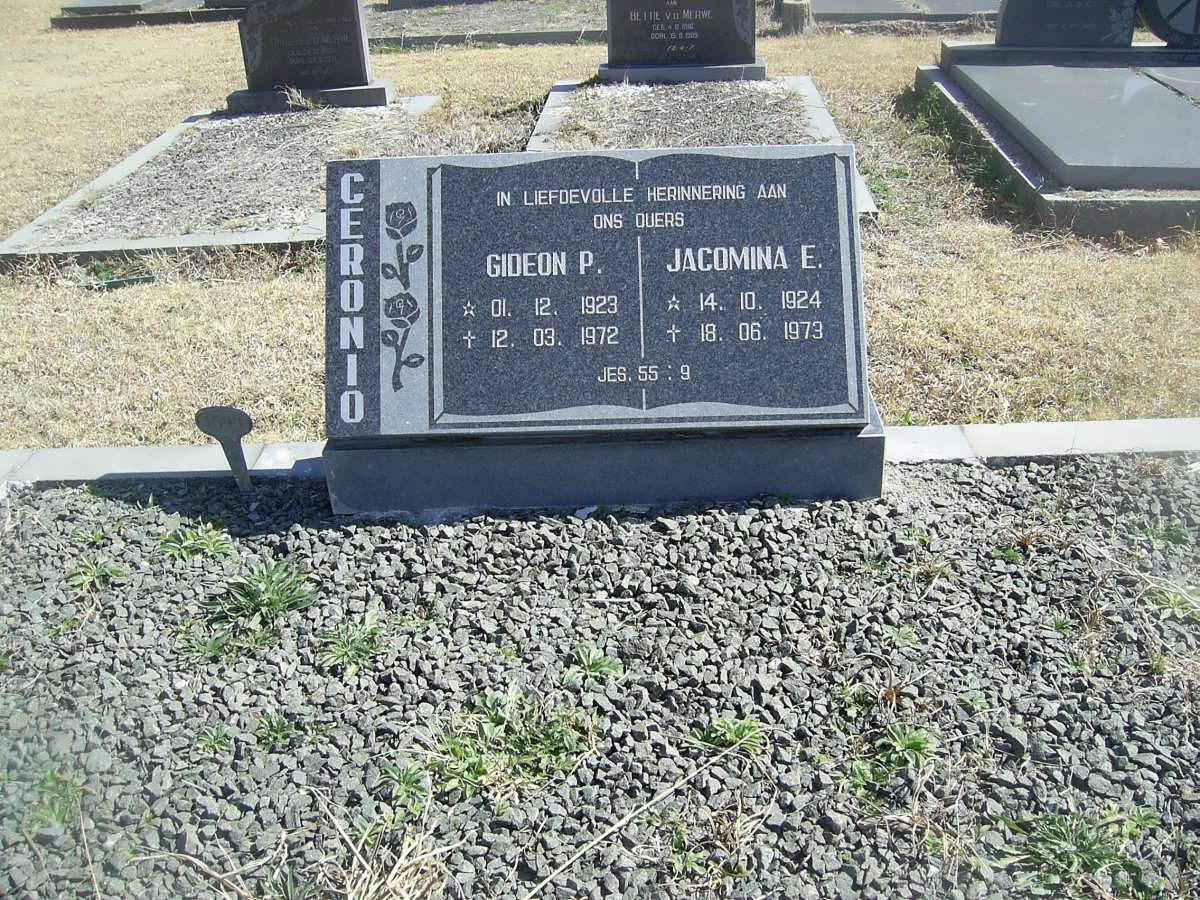 CERONIO Gideon P. 1929-1972 &amp; Jacomina E. 1924-1973