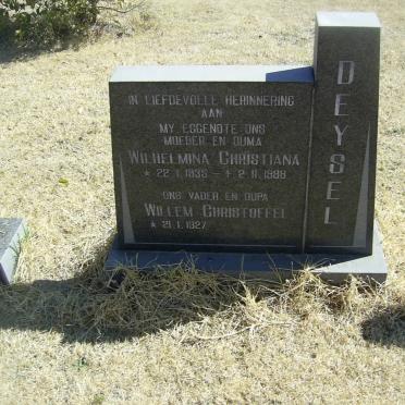 DEYSEL Willem Christoffel 1927-  &amp; Wilhelmina Christiana 1935-1988