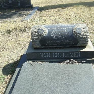 DULLEMEN Johannes Gerhardus Matthys, van 1917-1970