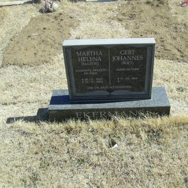 EKERMANS Gert Johannes 1925- &amp; Martha Helena 1922-2003