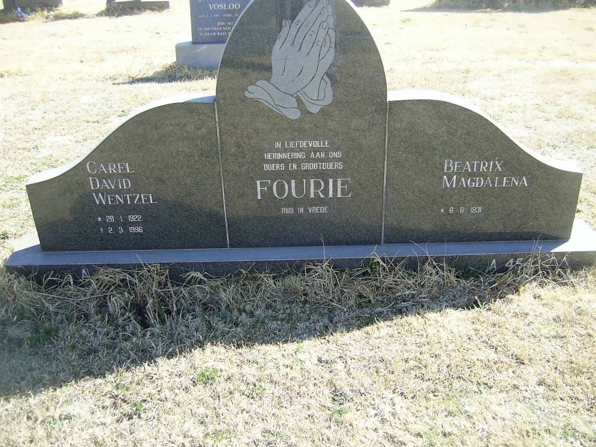 FOURIE Carel Dawid Wentzel 1922-1996 &amp; Beatrix Magdalena 1931-