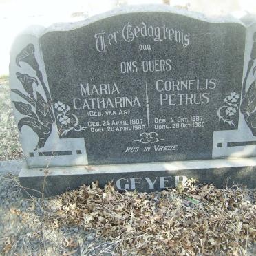 GEYER Cornelis Petrus 1887-1960 &amp; Maria Catharina VAN AS 1907-1960