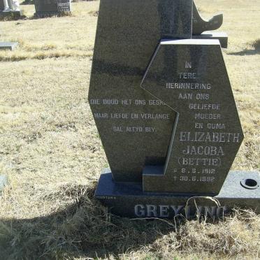 GREYLING Elizabeth Jacoba 1912-1992