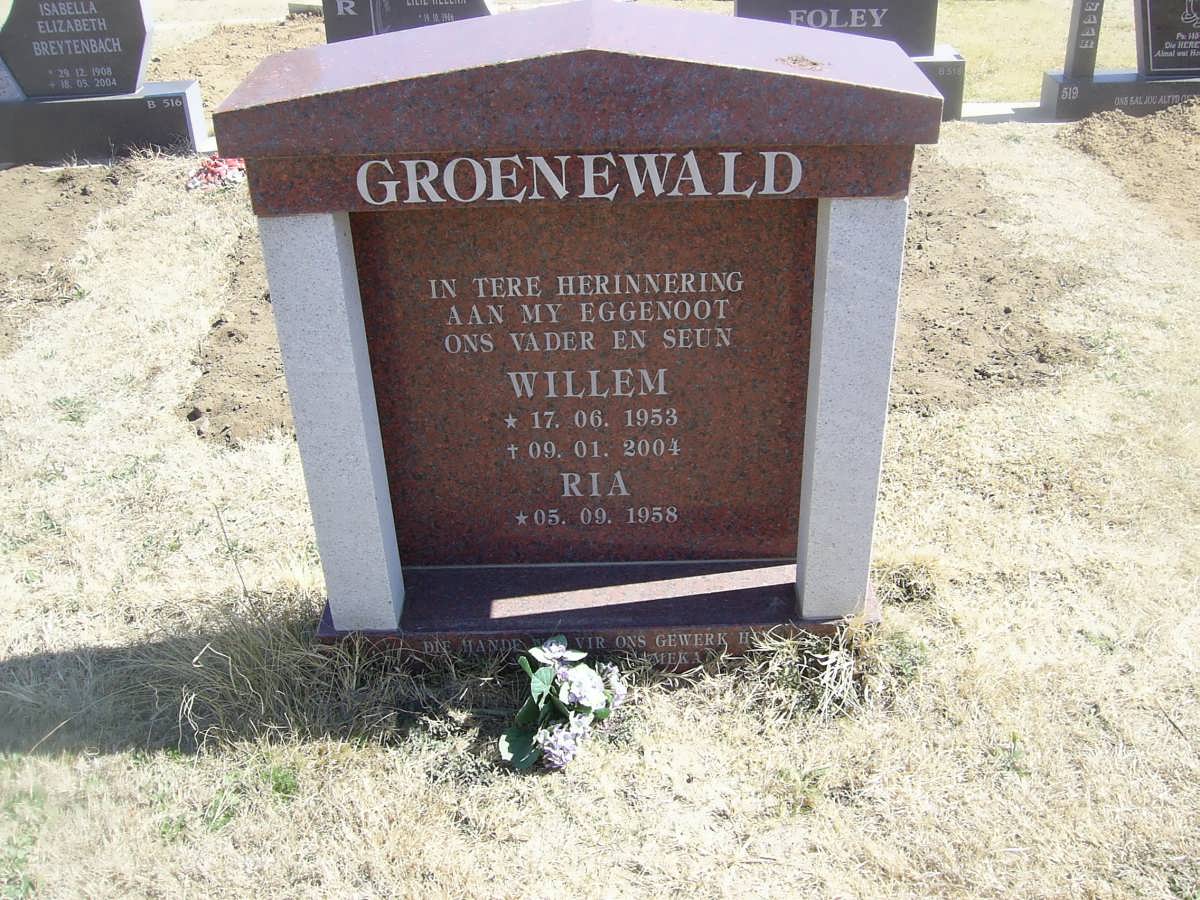 GROENEWALD Willem 1953-2004 &amp; Ria 1958-