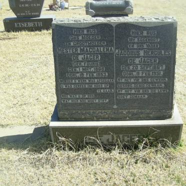 JAGER Jacobus Hercules, de 1867-1951 &amp; Hester Magdalena FOURIE 1868-1953