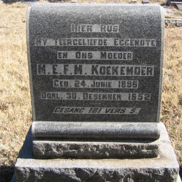 KOEKEMOER M.E.F.M. 1896-1952