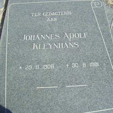 KLEYNHANS Johannes Adolf 1906-1981