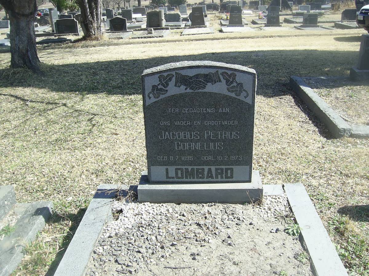 LOMBARD Jacobus Petrus Cornelius 1895-1973