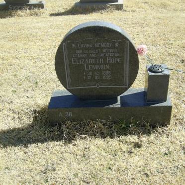 LEMMON Elizabeth Hope 1899-1989