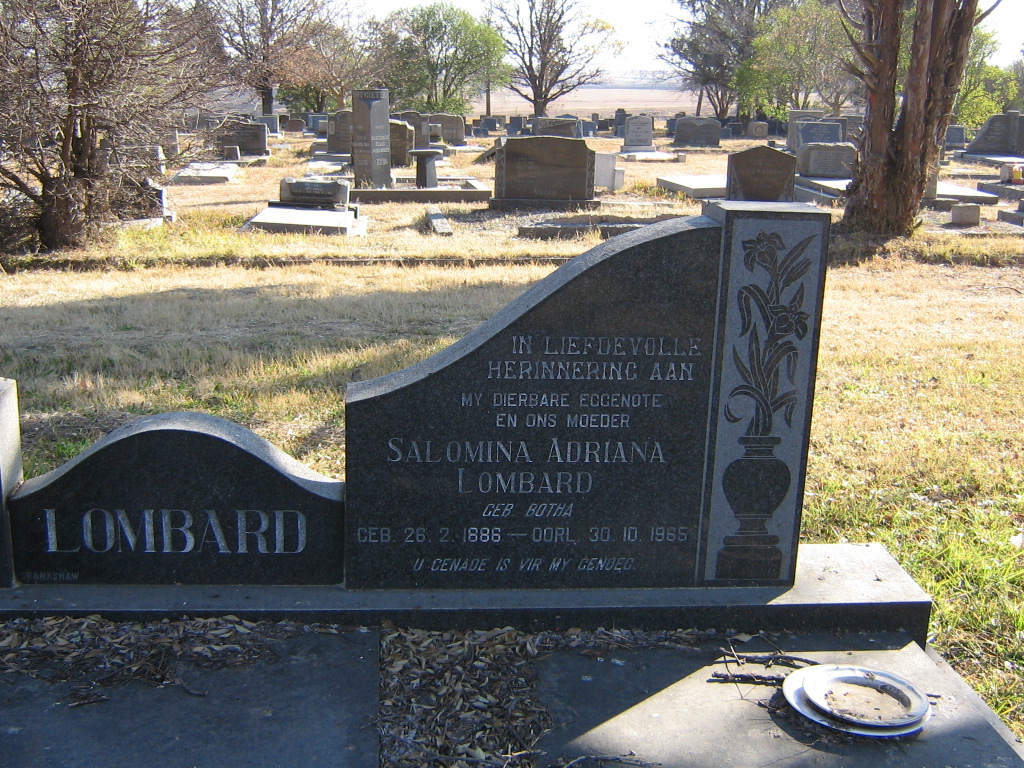 LOMBARD Daniel Benjamin 1879-1966 &amp; Salomina Adriana BOTHA 1886-1965
