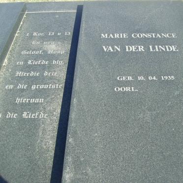LINDE David Jacobus, van der 1932-2000 &amp; Marie Constance 1935-
