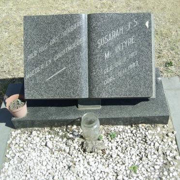 McINTYRE Susarah J.S. 1913-1983