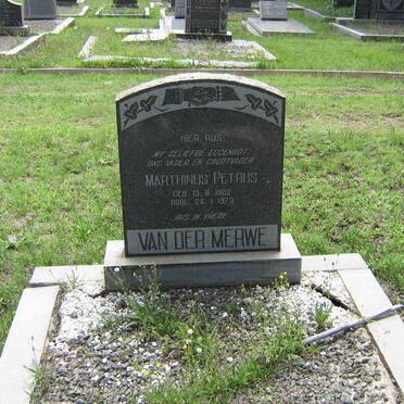 MERWE Marthinus Petrus, van der 1902-1973