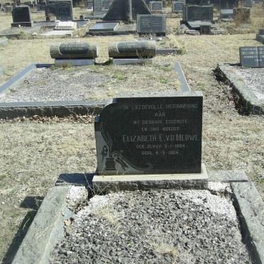 MERWE Elizabeth E., v.d. nee OLIVIER 1884-1964