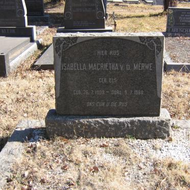 MERWE Isabella Magrietha, v.d. nee ELS 1909-1960