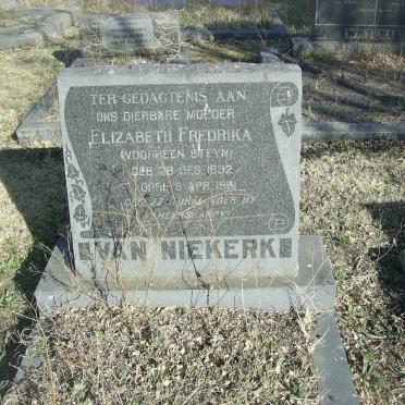 NIEKERK Elizabeth Fredrika, van nee STEYN 1892-1981