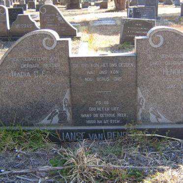 RENSBURG Hendrik R., Janse van 1885-1983 &amp; Maria C.E. 1890-1967