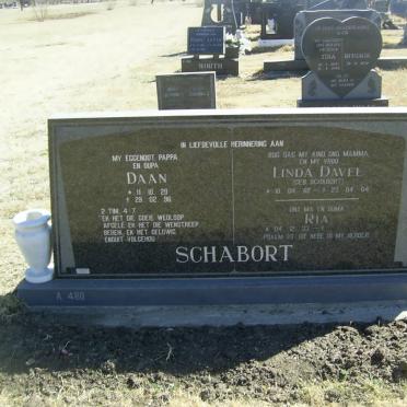 SCHABORT Daniel Wouter 1929-1996 & Rachel Maria VIVIERS 1933-  :: DAVEL Linda nee SCHABORT 1962-2004