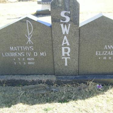 SWART Matthys Lourens 1920-1992 &amp; Anna Elizabeth 1919-