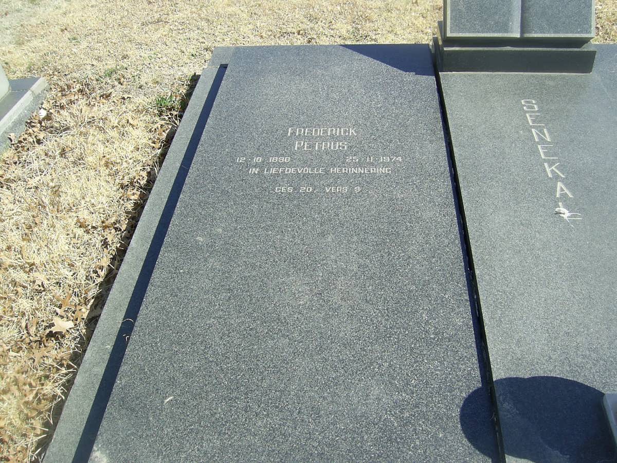 SENEKAL Frederick Petrus 1890-1974