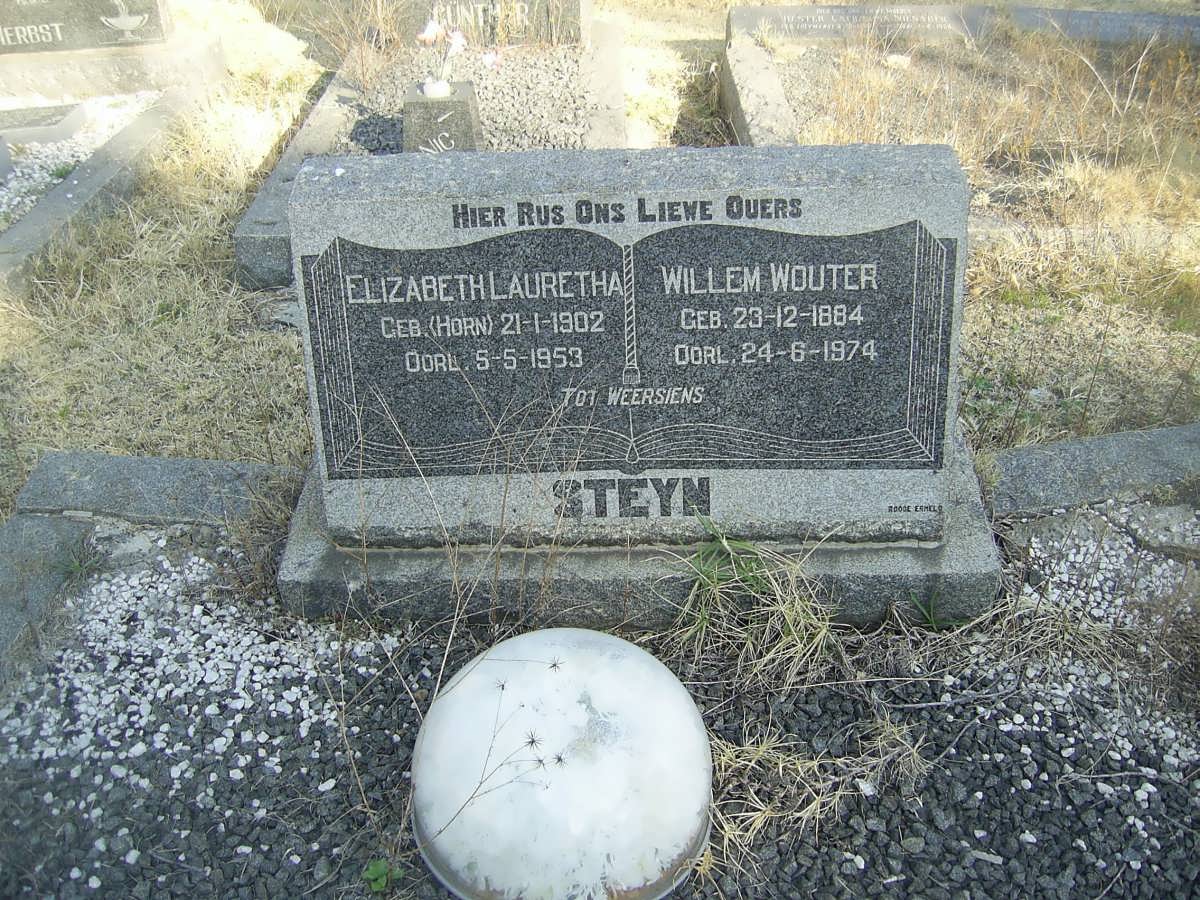 STEYN Willem Wouter 1884-1974 &amp; Elizabeth Lauretha HORN 1902-1953